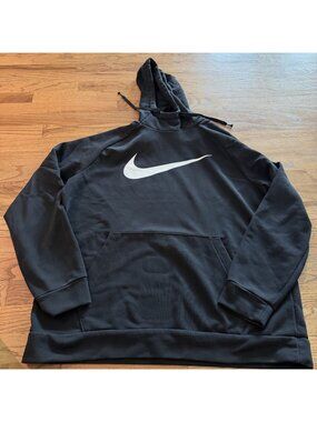 NIKE MENS BLACK HOODIE SWEATSHIRT LARGE HOODED